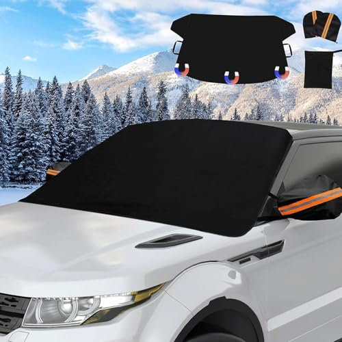 CQGRAPE Frontscheibenabdeckung für Citroen C4 Picasso/Grand C4 Picasso/Grand C4 Spacetourer, Scheibenabdeckung Auto Winter Faltbare Gegen Schnee Auto Zubehör,Black