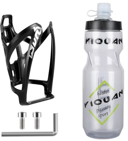 Generisch bike water bottle with Fahrrad Flaschenhalter Set mit 24 oz Sportflasche, Leicht & BPA-Frei, Universell für Rennrad & Mountainbike, Schnellwechsel-Design, Inkl. Premium Trinkflasche