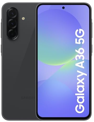 Samsung Galaxy A36 5G Smartphone, Awesome Intelligence, 8GB RAM, 256GB Storage, 50MP Camera, Awesome Black, 3 Year Manufacturer Extended Warranty (UK Version)