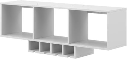 Vicco Weinglasregal Vin, Regal für Weingläser, Weiß, mit Glashalter