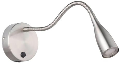 EGLO LED Wandlampe Olivandino 1, Schwanenhals Leselampe Wandmontage, Bettlampe Wand mit Schalter und USB Ladefunktion, Wandleuchte Schlafzimmer, Metall in Silber, warmweiß
