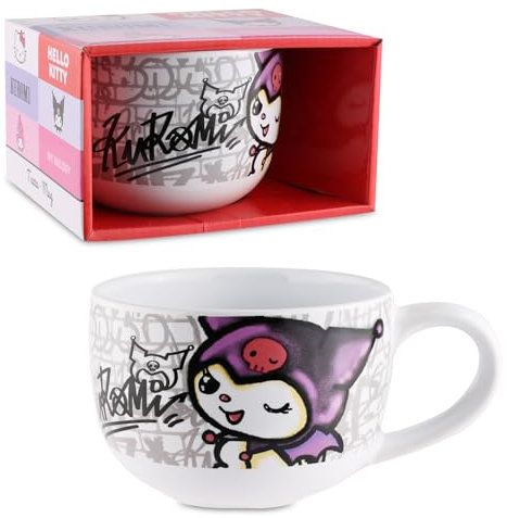 Hello Kitty Tazza 600 ml – Graffiti Jombo Design Tazza in ceramica con manico – Design ufficiale Sanrio – Regalo per bambini e fan – Tazza da caffè/cereali