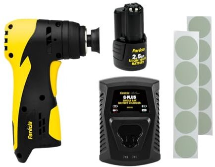 Farécla G Plus Denibber Tool Kit – Cordless 10.8V Mini Sander with 3mm Orbit, 31mm Backing Plate, Battery, Charger & 10 Abrasive Discs – for Smart Repair