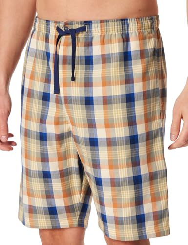 Schiesser Herren Schlafhose Kurz Bermuda Web - Mix + Relax - Organic Cotton Pyjamaunterteil (1er Pack)