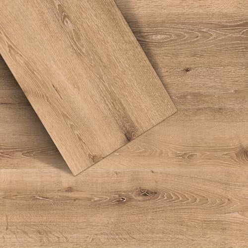 Wild-Wood SPC Vinylboden Klicksystem 2,23 m² Packung (8 Stück) mit IXPE Trittschalldämmung für Fußbodenheizung geeignet wasserdicht & robust 122x23x0,6cm WINTER OAK