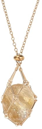 PATIKIL Crystal Holder Necklace, Stainless Steel Adjustable Crystal Cage Stone Holder Necklace