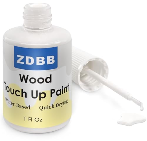 ZDBB Vernice per ritocchi su legno bianca, pennarello per mobili da 1 oz per rifinitura del legno, pennello a rapida essiccazione e basso odore per riparazione di graffi