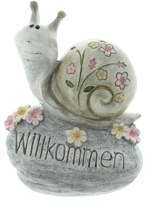 FRANK FLECHTWAREN Dekoschnecke Willkommen, Magnesiumoxid Maße: Höhe 35 cm