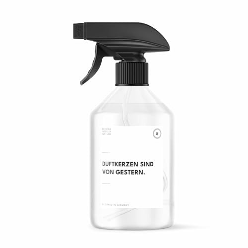 BOHORIA Raumspray 500ml – Geschenk mit Spruch „Duftkerzen sind von gestern“ – Raumduft Spray Pure Linen – Frische Wäsche Duft (Duftkerzen sind von gestern, 500 ml)