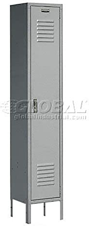 Paramount® Spind, einstöckig, 15 x 18 x 72 cm, 1 Tür, montagefertig, Grau