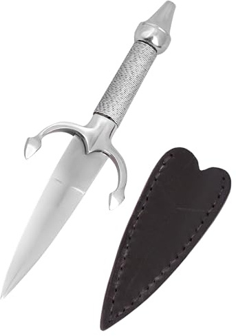 Battle-Merchant - Damendolch, Stahl mit Lederscheide - Frauen Dolch - Brieföffner - Mittelalter Fantasy