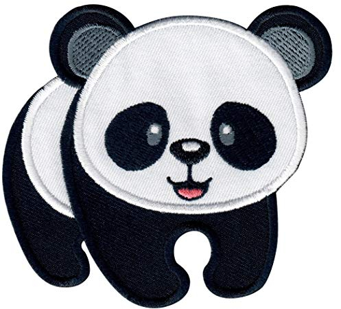 PatchMommy Panda Bär Patch Aufnäher Applikation zum Aufbügeln Bügelbild - für Kleidung Jeans Jacken Kinder Baby