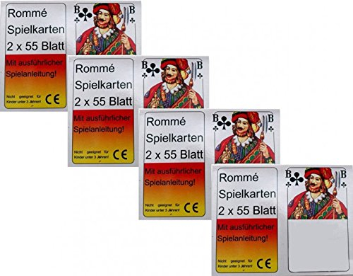 Gravidus 8 x 55 Romme Karten Kartenspiel Skat Canasta