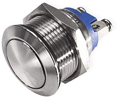 Drucktaster - Schraubkontakte - Durchmesser Ø 16 mm - aus V2A Edelstahl - staub- und wasserdicht - AC/DC - witterungsbeständig und langlebig - (Gewölbt)