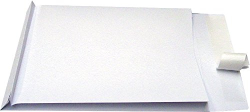 Bong Faltentaschen B4 (250 Stück) 353x250x40 mm | haftklebende Faltentaschen mit Klotzboden und Seitenfalte | Versandtaschen B4 aus braunem Kraftpapier | Umschläge 130g/m² | Braun