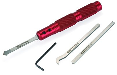 Robert Sorby A87HS3T Modular Micro Hollowing Set of 3 - Woodturning Chisel with Aluminium Handle and Interchangeable Blades