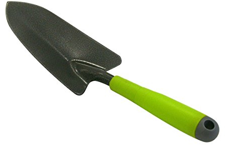 Xclou Paleta de Mano Negro/Verde con Plata martillada, Cuchara Formgerechtem Mango Herramienta de jardín, Paleta de Mano con Recubrimiento en Polvo Schäufe Lchen con Martillo Plateado