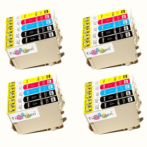TiToPaten* 20x Epson Stylus SX 525 WD Plus kompatible XL Druckerpatrone ersetzt Typ T1291-1294 - 8xSchwarz-4xCyan-4xMagenta-4xGelb - Patrone MIT CHIP !!!