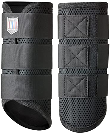 Horze Impact Flexi Strike Guard Boots - Rear - Black - M