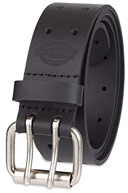 Dickies Herren Double Prong Fully Adjustable Leather Belt Gürtel, schwarz, Taille : 42