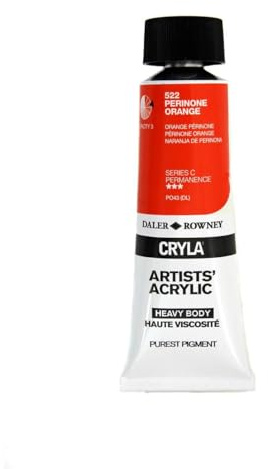 Daler Rowney : Cryla Acrylic Paint : 75ml : Perinone Orange