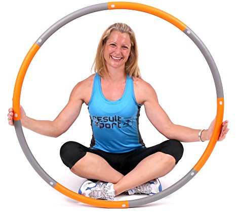 ResultSport Hula Hoop Reifen Erwachsene 1,5kg Gewicht 100cm breit, 8 Teiliger Abnehmbarer, Weighted Fitnessreifen, Fitnessübungen Training