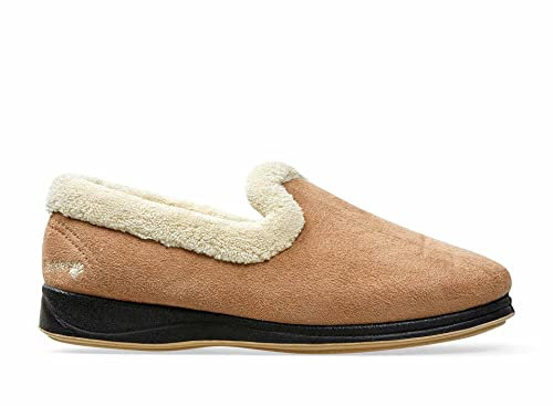 Padders Repose EE Wide Fitting Womens Memory Foam Slippers (7 UK, Camel, numeric_7)