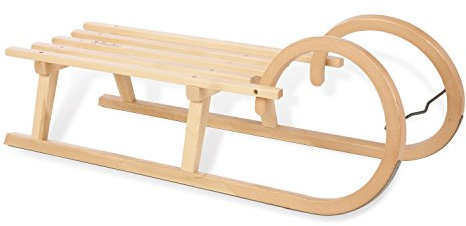 Pinolino Hörnerschlitten aus Holz, mit Pinolino Branding, Belastbarkeit 90 kg, für Kinder ab 3 Jahren, klar lackiert