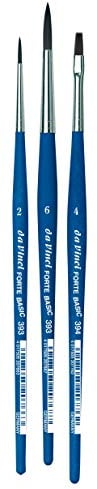 da Vinci Pinselset mit 3 FORTE Basic rund und flach