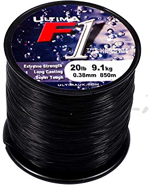 Ultima - F1 extrem starke Monofil-Angelschnur Hochseefischen - Schwarz, 20lb/9.1kg, 0.38mm