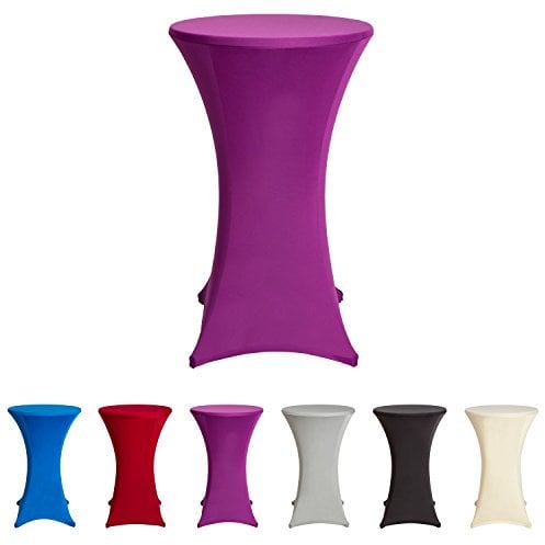 Superbetten-321 Stehtischhussen Tischhusse Tisch Husse Stehtisch Bistrotisch Hussen, Größen, (80x110cm, Lila)