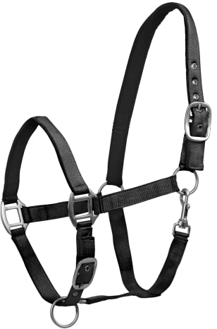Waldhausen Perlonhalfter Satin, schwarz, WB
