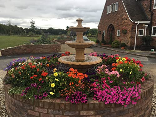 Medium 3 tier Barcelona fountain, stone garden water feature