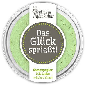 Unbekannt Glück in Reinkultur Petrischale mit Blumensamenpapier für eine Bunte Blumenmischung (Das Glück sprießt)