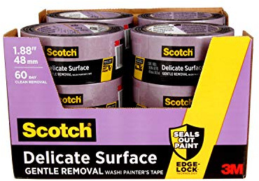 Scotchblue Painter's Tape Delicate Surfaces with Advanced Edge-Lock Paint Line Protector, 1.88 inch x 60 yd, 12 per Case