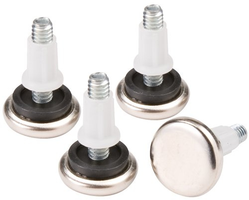 SoftTouch Screw in Leveling Glides for Straight Wooden Furniture Legs - 1-1/16 (4 Piece) Brass, Round