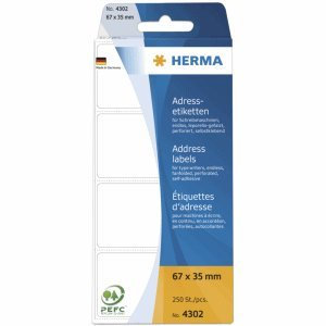 HERMA Adress-Etiketten 67x35mm endlos leporello-gefalzt VE=250 Stück