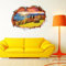 AUVS® 3D- Selbstklebende Abnehmbaren Durchbrechen Die Mauer Vinyl Wandsticker/Wandgemälde Kunst Aufkleber Dekorateur (3022C Bergen Sonne (60 * 90cm))