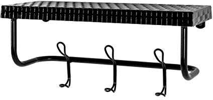 HAKU Möbel Wandgarderobe schwarz, Metall - Maße: B 42 cm x H 19 cm x T 16 cm, Style: Modern