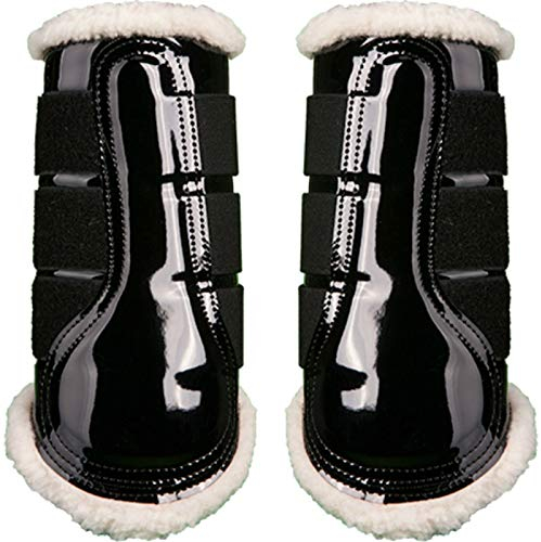 HKM 547988 HKM Gamaschen - Comfort Lack -, weich gefüttert (schwarz, L)