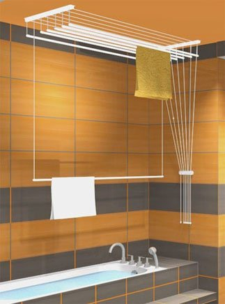 ETEND'MIEUX étendoir à Linge Suspendu au Plafond 7 Barres (Largeur 59 cm) x 1 m 30, capacité d'étendage 9 m 10