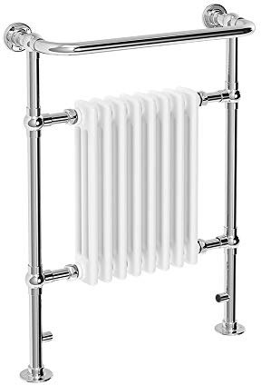 673mm (w) x 963mm (h) Old Colwyn Traditional Heated Towel Rail Radiator, Floor Mounted, (8 x 3 Column White Inserts)
