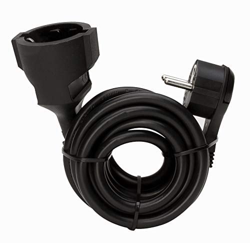 Kopp 143705086 Verlängerung mit Schutzkontakt-Flachstecker, 5 m, schwarz