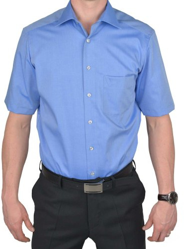 Marvelis Herren Businesshemd Kurzarm Modern-Fit,Chambray,New Kent