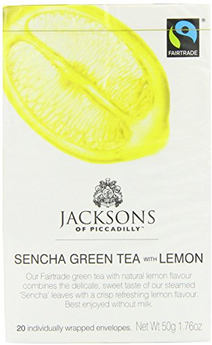 Jacksons of Piccadilly Sencha Green Tea with Lemon 20 per pack - Pack of 2