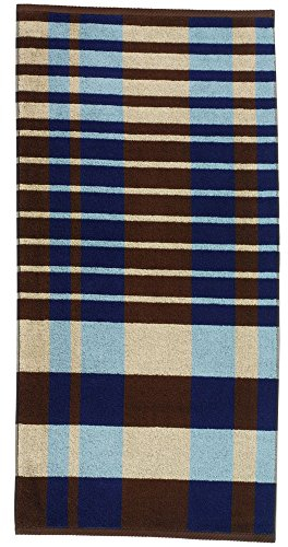 Kela 20487 Handtuch Montana, Baumwolle, dunkelblau/braun, 100 x 50 x 0,8 cm