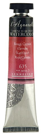 SENNELIER L'Aquarelle French Watercolor, Honey Based Artist Watercolor Paint, 21ml Tube, Carmine, Series 3 Color