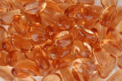 1.4kg Glass Pebbles Nuggarts Stone (Sugar Pink / Peach)