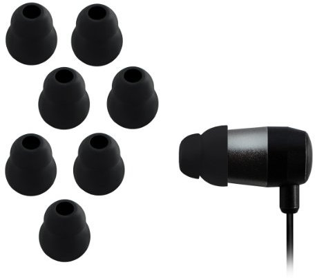 Xcessor Dual Flange Conical Replacement Silicone Earbuds 4 Pairs (Set of 8 Pieces). Compatible With Most in Ear Headphone Brands. Size: MEDIUM. Color: Blue (Black)