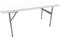 Todeco - Klappbarer Tisch, Garten Klapptisch - Material: HDPE - Maximale Belastbarkeit: 100 kg - 122 x 61 cm, Weiß, In der Mitte klappbar